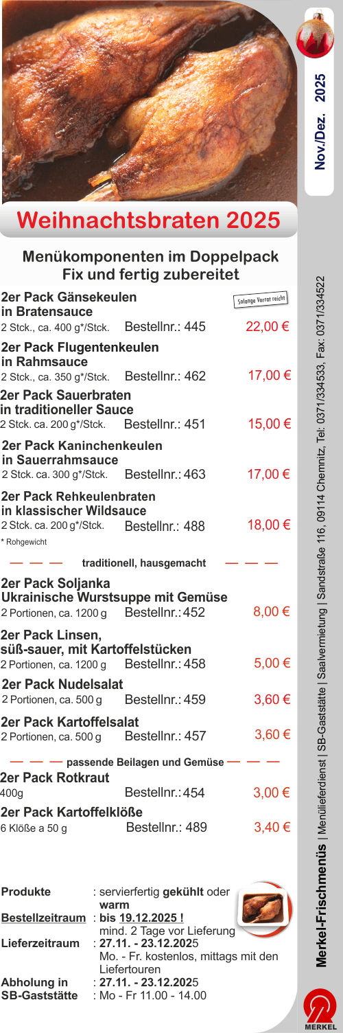 Merkel-Men� Weihnachtsbraten 2025