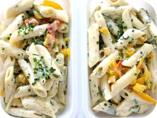 Nudelsalat hausgemacht, mit Mayonnaise